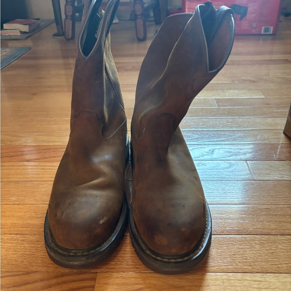 Rocky Brown Leather Western Pull-On Boots